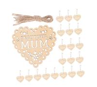 YRYRYW 20pcs Mother's Day Wooden Crafts Hanging Ornaments Heart Shaped Wood Decor for Home Party Mum Gifts Household faucets