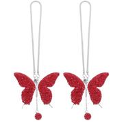 YRYRYW 2pcs Bling Butterfly Car Accessories Crystal Rhinestone Vehicle Rear View Mirror Lucky Auto Interior Hanging Ornament Pendant For Women Girls For Most Cars Red Household faucets