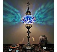YRYRYW 31 Inch Tall Turkish Table Lamp Vintage Handmade Mosaic Glass Desk Light Floor Lamp Moroccan Bohemia Style Decorative Lighting Fixtures for Bedroom Living Room Cafe Bar,E Household faucets