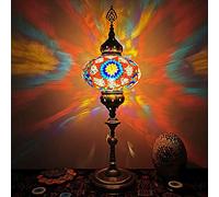 YRYRYW 31 Inch Tall Turkish Table Lamp Vintage Handmade Mosaic Glass Desk Light Floor Lamp Moroccan Bohemia Style Decorative Lighting Fixtures for Bedroom Living Room Cafe Bar,B Household faucets