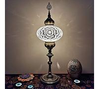 YRYRYW 31 Inch Tall Turkish Table Lamp Vintage Handmade Mosaic Glass Desk Light Floor Lamp Moroccan Bohemia Style Decorative Lighting Fixtures for Bedroom Living Room Cafe Bar,D Household faucets