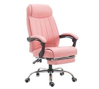 YRYRYW 360° Swivel Computer Desk Chair,Executive Office Chair, 90°-135° Reclining Office Chair,Pu Ergonomic Chair With Footrest And Linkage Armrests,Khaki,Pink-A Household faucets