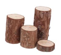 YRYRYW 4pcs Wooden Tree Stumps Hamster Cage Decor Miniatures Small Animal Habitat Ornament Craft Rustic Wood Slice for Fairy Garden Household faucets