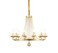 YRYRYW American Country Candle Crystal Lamp,For Living Room Dining Room Bedroom Study,Retro Creative Pastoral Lighting,Living Room Chandelier,E14 European Retro Crystal Chandelier-Gold. 100 * 58cm