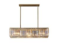 YRYRYW American Country Crystal Lamp,E27 All Copper Rectangular Crystal Chandelier,Living Room Bedroom Dining Table Bar Lamp,Post- Dining Room Chandelier-Copper 3 head Household faucets