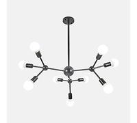 YRYRYW American Designer Geometric Line Personality Chandelier,Living Room Dining Room Bedroom,E27 Post- Creative Chandelier-Black. 9 head Household faucets