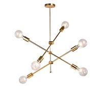 YRYRYW American Designer Geometric Lines Chandelier,E27 Creative Personal Chandelier,Living Room Dining Room Bedroom-Gold. 6 head Household faucets
