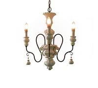 YRYRYW American Pastoral Chandelier,Creative Wood Carving Candle Chandelier,E14 Nordic Wood Art Vintage White Chandelier,For Bedroom Living Room Dining Hall-Rusty color and retro white 57 * 60cm