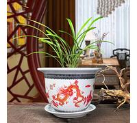 YRYRYW Antique Chinese Famille Rose Porcelain Flower Flowerpot Retro Decoration Ceramic Chinese Flower Pot Eastern Culture 1380 Degree High Firing Household faucets