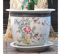 YRYRYW Antique Chinese Famille Rose Porcelain Flower Flowerpot Retro Decoration Ceramic Chinese Flower Pot Eastern Culture 1380 Degree High Firing Household faucets