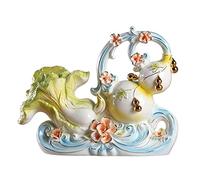 YRYRYW Art Crafts Blessing Statue Ornament Ceramic Handmade Art Home Decorative Ornaments Living Room Bedroom Coffee Table Desktop Decors Cabbage Gourd Waves Statue Decor Cabinet Decorations