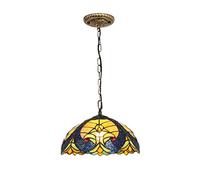 YRYRYW Baroque Stained Glass Pendant Lights Style Antique Hanging Lamps European Vintage Chandelier Kitchen Island Dining Room Ceiling Light Fixtures, E27, 12-Inch,B Household faucets