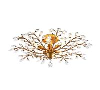 YRYRYW Bedroom Corridor Entrance Aisle, Concise Personality Chandelier,E14 American Crystal Ceiling Lamp,Retro European Mediterranean Chandelier-Gold. 5 head ceiling Household faucets