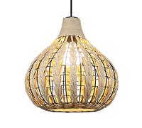 YRYRYW Bohemian Pendant Light Brown Farmhouse Chandelier Lamp Hand-Woven Rattan Pendant Lamp, Antique Dining Table Lamp Shade Boho Decor Handmade Hanging Lights Restaurant Cafe Teahouse Crafts