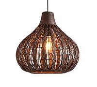 YRYRYW Bohemian Pendant Light Brown Farmhouse Chandelier Lamp Hand-Woven Rattan Pendant Lamp, Antique Dining Table Lamp Shade Boho Decor Handmade Hanging Lights Restaurant Cafe Teahouse Crafts