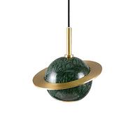 YRYRYW Brass Marble Planet Chandelier,LED Metal Creative Decoration Hang The Lights,Adjustable Satellite Chandelier,Suitable For Restaurant Corridor-White Green Household faucets