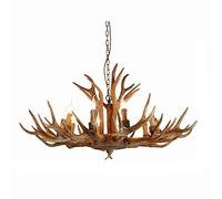 YRYRYW Café,E14 Resin Antler Chandelier,Rural Countryside Antler Chandelier For Living Room,Dining Room,Deer Horn Vintage Style Ceiling Light,Bar-Resin antlers 12 head Household faucets