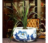 YRYRYW Ceramic Planter Blue And White Planter Ceramic Flower Pots Decorative With Drainage Hole Hand Painted Classical Flower Pot Chinese Culture Household faucets