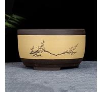 YRYRYW Ceramic Round Large Flower Pot Medium And Small Bonsai Plant Pot Planter Bonsai Ceramic Home-Decoration Chinese For -Crafts Drum-Shaped Chinese Style Ventilation Basin Household faucets