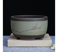 YRYRYW Ceramic Round Large Flower Pot Medium And Small Bonsai Plant Pot Planter Bonsai Ceramic Home-Decoration Chinese For -Crafts Drum-Shaped Chinese Style Ventilation Basin Household faucets