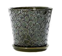 YRYRYW Ceramics Flowerpot Planter Pots Extra Large Succulent Plant Pot Ceramic Cactus Planter Geometric Indoor Decorative Bonsai Cacti Flower Pot with Drainage Holes Flower Pots/Green/20Cm Household