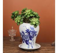 YRYRYW Ceramics Hand-painted Blue And White Porcelain Flower Pots Chinoiserie Orchids Special Pots Green Dills Copper Money Grass Bowl Flower Pots Collection Gifts Ornaments Household faucets
