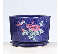 YRYRYW Chinese Style Ceramic Flower Pot Bonsai Pot Cactus Containers Garden Planter Balcony Table Decoration Ornaments Craft Indoor Creative Fleshy Green Plant Desktop Potted Household faucets
