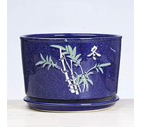 YRYRYW Chinese Style Ceramic Flower Pot Bonsai Pot Cactus Containers Garden Planter Balcony Table Decoration Ornaments Craft Indoor Creative Fleshy Green Plant Desktop Potted Household faucets