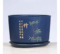 YRYRYW Chinese Style Ceramic Flower Pot Bonsai Pot Cactus Containers Garden Planter Balcony Table Decoration Ornaments Craft Indoor Creative Fleshy Green Plant Desktop Potted Household faucets
