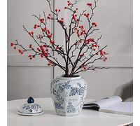 YRYRYW Chinoiserie Octagonal General Jar Blue And White Vase, Hydroponic Flower Pot Porcelain Ginger Jars For Home Decor, For Bedroom Living Room Console Table Accent, Shelf And Tabletop Decor
