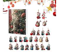 YRYRYW Christmas Countdown Toy - 2D Acrylic Miniature Cat Figure Countdown Calendar for Child - Adorable Christmas Ornaments for Daughter Wife Sister Kid Friend Girls Boys To Celebrate Household