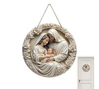 YRYRYW Christmas Nativity Scene Ornaments - Round Holiday Keepsake,Holy Family Ornament - for Indoor Wall Window Bedroom Living Room Door Household faucets