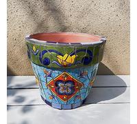 YRYRYW Colored Ceramic Plant Pot Glazed Large Flower Pot With Saucer Round Terracotta Flower Pot Hand-Painted Bonsai Planter Outdoor Courtyard FlowerpotPlant Pot Household faucets