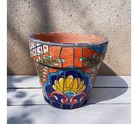 YRYRYW Colored Ceramic Plant Pot Glazed Large Flower Pot With Saucer Round Terracotta Flower Pot Hand-Painted Bonsai Planter Outdoor Courtyard FlowerpotPlant Pot Household faucets