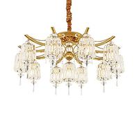 YRYRYW Concise Lobby Duplex Floor Chandelier,For Living Room Dining Room Household Bedroom Lamp,American Light Luxury Chandelier,E27 Nordic Light Luxury Crystal Lamp-Gold. 100 * 45cm Household