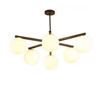 YRYRYW Concise Molecule Magic Bean Branch Glass Chandelier,Living Room Bedroom Study Room Dining Room,E27 American Country Pastoral Ceiling Lamp-Black. 6 head Household faucets