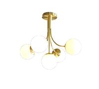 YRYRYW Creative Personality Magic Bean Ceiling Lamps,For Small Living Room Master Bedroom Dining Room Room Light,E27 Nordic Postmodern Light Luxury Chandeliers-Gold and milk white cover 60 * 49cm