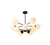 YRYRYW Creativity Sputnik Chandelier Matte Black Ceiling Light E27 Light Source Glass Lampshade During Light Northern Europe Decoration Corridor Chandelier Lamp-Black milk white lampshade 10 head
