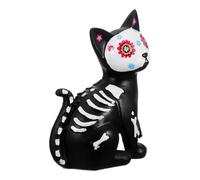 YRYRYW Day of The Dead Figurine, Halloween Cat Dog Statue Spooky Skull Skeleton Sculpture Resin Animal Ornament Dia De Decor For Haunted House Decor Household faucets