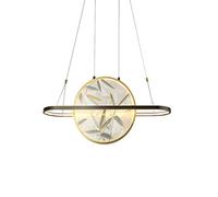 YRYRYW Designer Circle Chinese Style Chandelier,Model Room Dining Room,LED Chinese Chandelier,Living Room Study Bedroom Lights-Black wipe the Gold warm light 80+30cm Household faucets