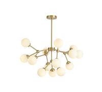 YRYRYW Dining Room Bedroom Lights,G9 All Copper Nordic Chandeliers,Model Room Living Room Lights,Postmodern Magic Bean Molecular Chandeliers-Copper 15 head Household faucets