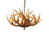 YRYRYW Dining Room,Countryside Antler Chandelier Vintage Style Ceiling Light Fixture For Living Room,E14 American Country Resin Antler Chandelier,Kitchen Island-Tooth white antique 6 head Household