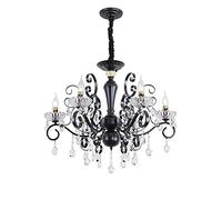 YRYRYW E14 American Crystal Chandeliers,European Pastoral Country Crystal Chandeliers,Light Luxury Candle Lights,Living Room Lights,Living Room Dining Bedroom Barber Shop Café-Black. 72 * 58cm