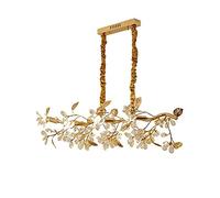 YRYRYW E14 European Style Light Luxury Flower Type Dining Room Crystal Lighting,For Dining Table Showroom Model Room,American Style Rectangular Gold Crystal Chandelier-Gold. 100 * 45 * 29cm Household