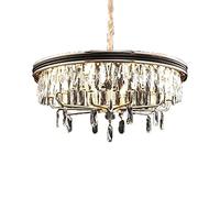 YRYRYW E14 Nordic Light Luxury Postmodern Crystal Chandelier,For Living Room Dining Room Bedroom,Personality Creative Round Crystal Chandelier-Black and gold 75 * 42cm Household faucets
