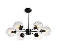 YRYRYW E27 Branching Sputnik Chandelier Mid Century Magical Molecular During Lighting Hand Blown Glass Ceiling Light Living Room Dining Room-Transparent lampshade 6 head Household faucets