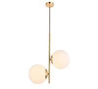 YRYRYW E27 Brushed Brass Sputnik Ceiling Light,Milky White Hanging Light With Handblown Glass Lampshade,Fixture Glass Chandelier Magic Bean Molecular Globe Lamp During-The same color 2 Household