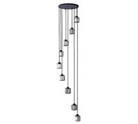YRYRYW E27 Crystal Chandelier,For Compound Apartment Living Room Rotate The Stairwell,Rotating Staircase Indoor Lighting Fixture,Living Room Dining Room Hanging Ceiling Lamp,LED Mu-Black. 9 head