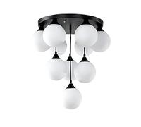 YRYRYW E27 Nordic Magic Molecular Chandelier,American Country Glass Ceiling Light,Creative Fashion Iron Art Chandelier,For Living Room Dining Bedroom Light,Study Light-Black. 45 * 65cm Household