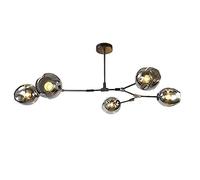 YRYRYW E27 Sputnik Chandelier,Molecular Chandelier,Mid Century During Lighting Adjustable Ceiling Light Fixture For Hallway Bar Kitchen Dining Room-Electroplating smoke grey lampshade 5 head